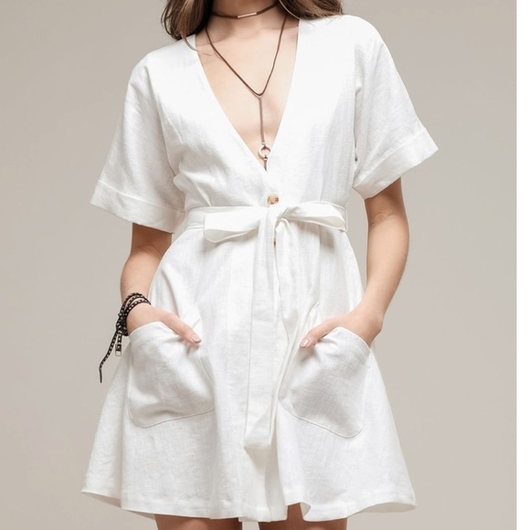 moon river button front dress